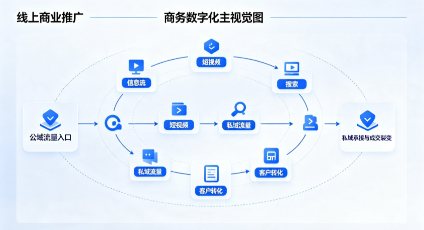 涪城区线上商业推广怎么做？全域流量闭环搭建与低成本转化实战指南